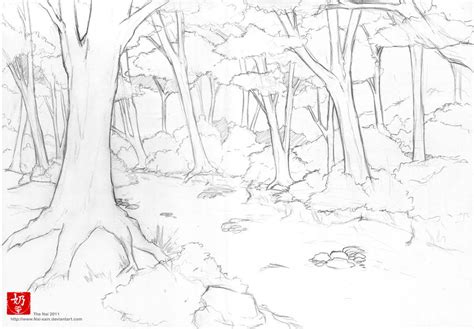 forest line art